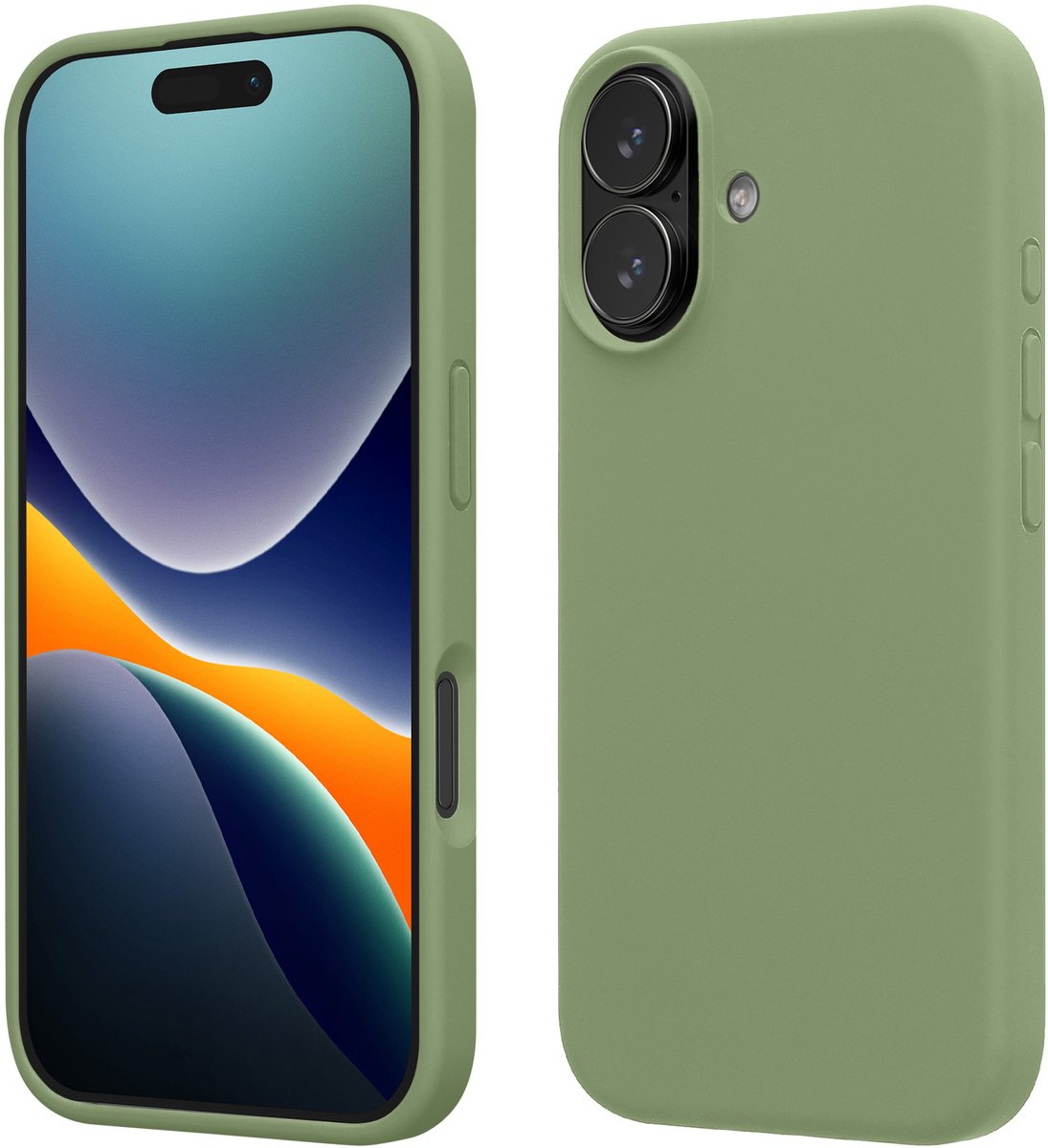 kwmobile telefoonhoesje geschikt voor Apple iPhone 17 - Hoesje met siliconen coating - Smartphone case in Pastel mosgroen