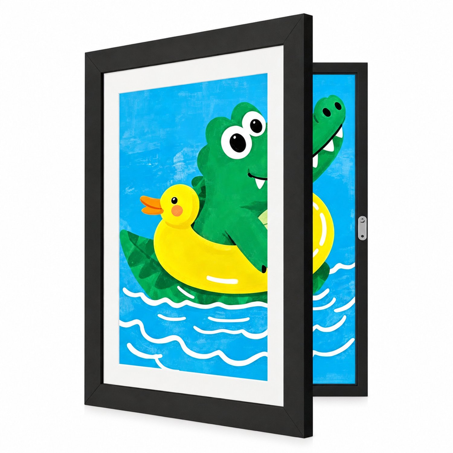 SWGOTA Zwarte rechthoekige MDF fotolijst met klep voor formaat 21,6 x 27,9 cm