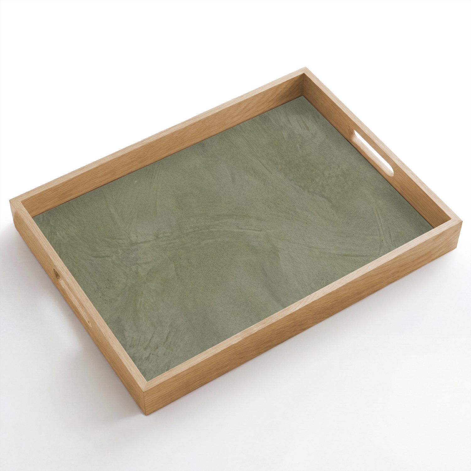 Dienblad hout 50x35 cm - Schootdienblad - Textuur - Betonlook - Achtergrond - Modern - Groen - Borrelplank rechthoek - Plateau dienbladen