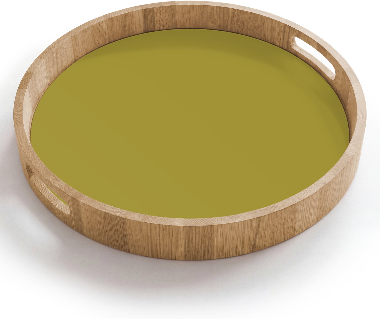 Dienblad rond 40x40 cm - Schootdienblad hout - Antique - Moss - Groen - Borrelplank rechthoek - Plateau houten dienbladen