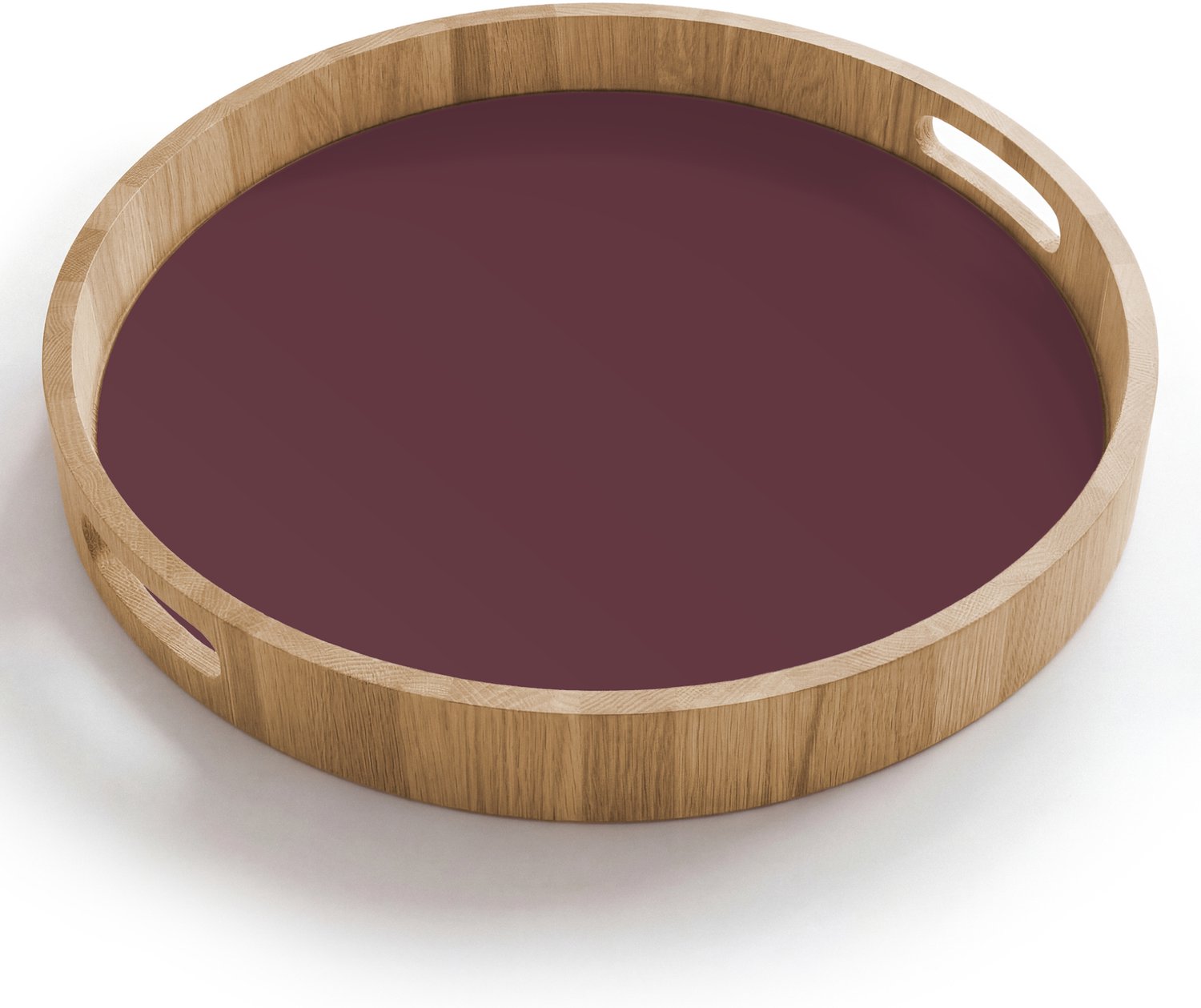 Dienblad rond 40x40 cm - Schootdienblad hout - Dusty - Rose - Roze - Borrelplank rechthoek - Plateau houten dienbladen