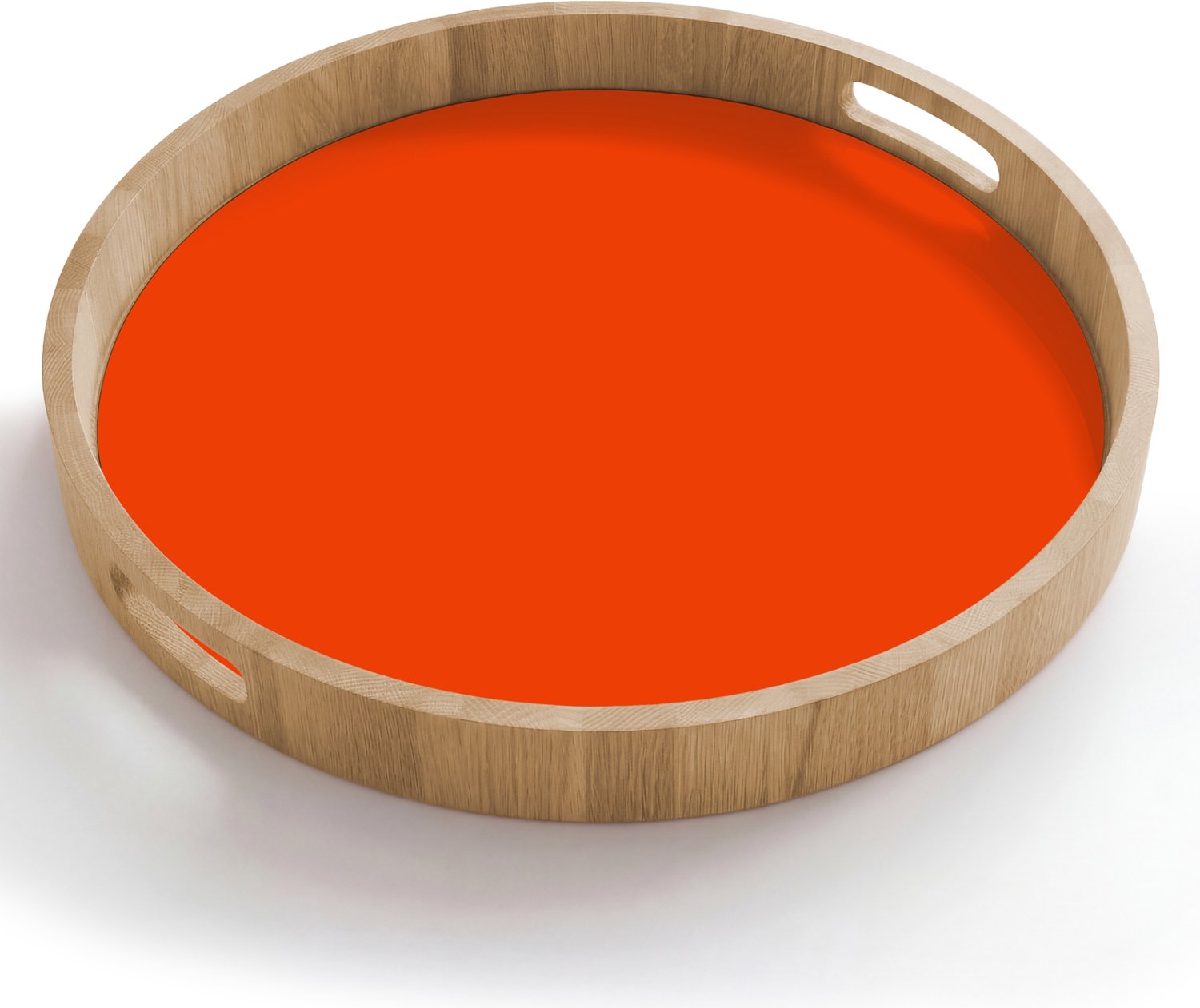 Dienblad rond 50x50 cm - Schootdienblad hout - Fiery - Tangerine - Oranje - Borrelplank rechthoek - Plateau houten dienbladen