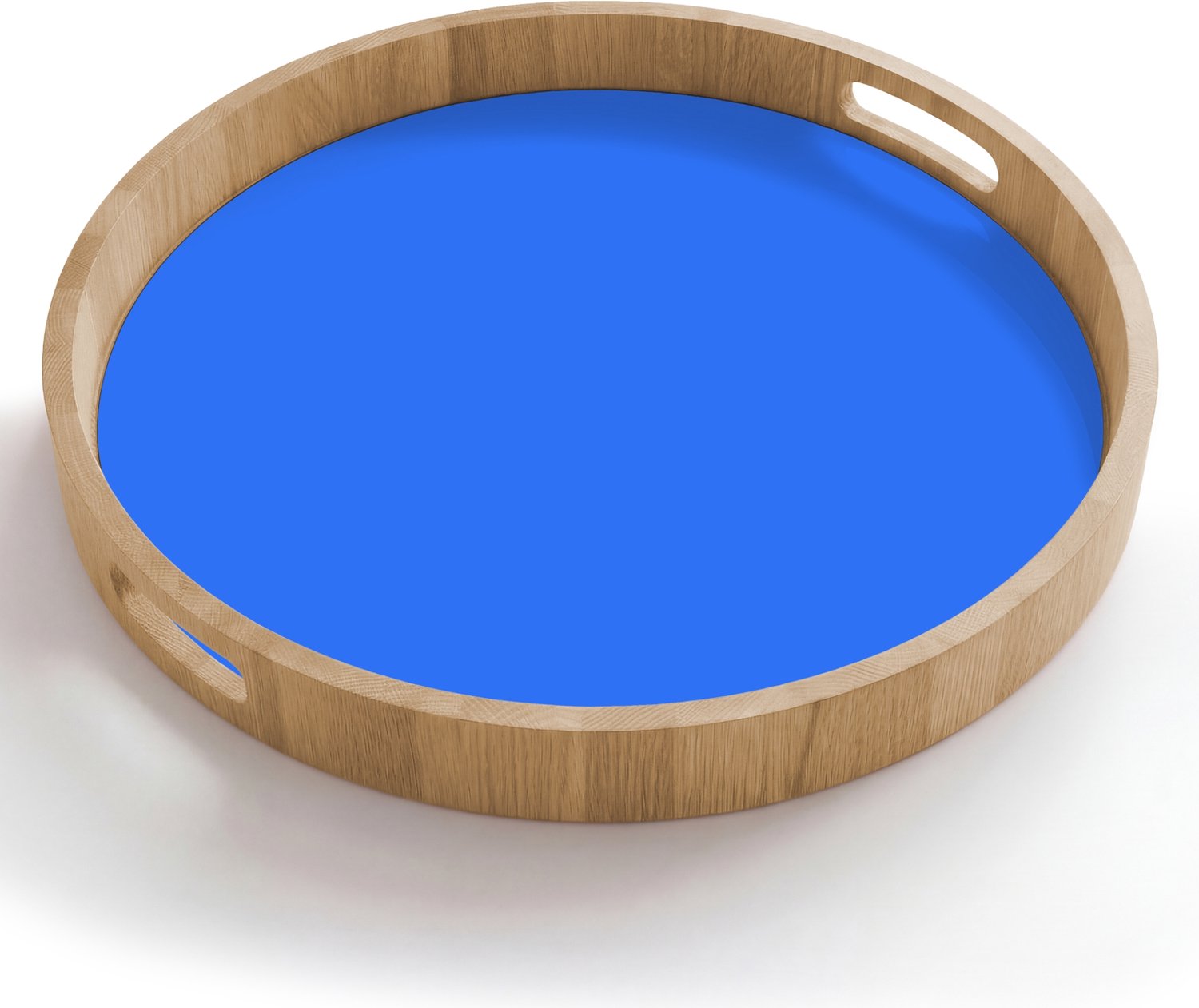 Dienblad rond 50x50 cm - Schootdienblad hout - Vivid - Cobalt - Blauw - Borrelplank rechthoek - Plateau houten dienbladen