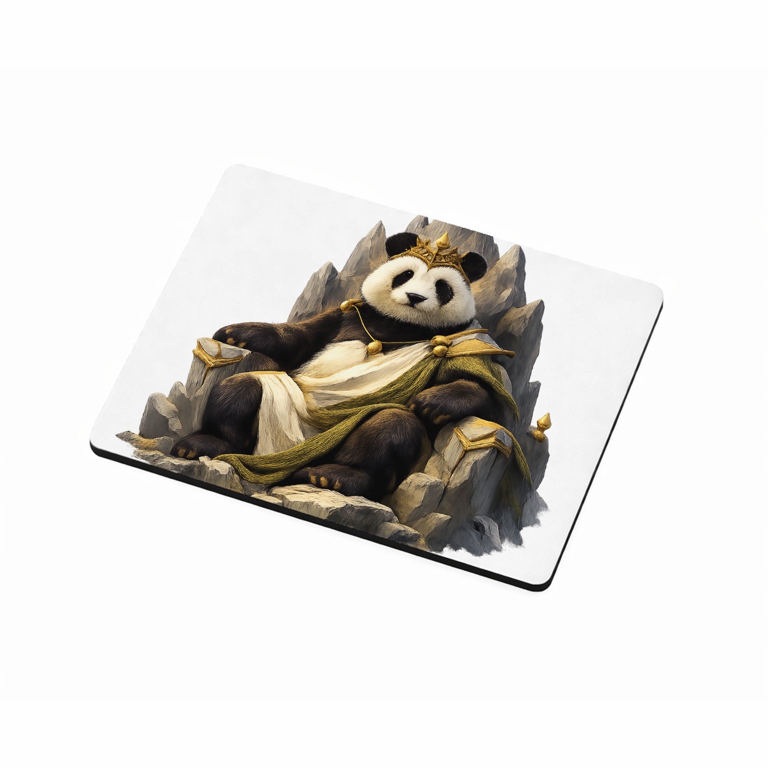 Mr Cadeautjes MDF magnetische fotolijst 9 x 7 - design Een trotse panda op een minimalistische bergtroon met wind e | cadeau Wit