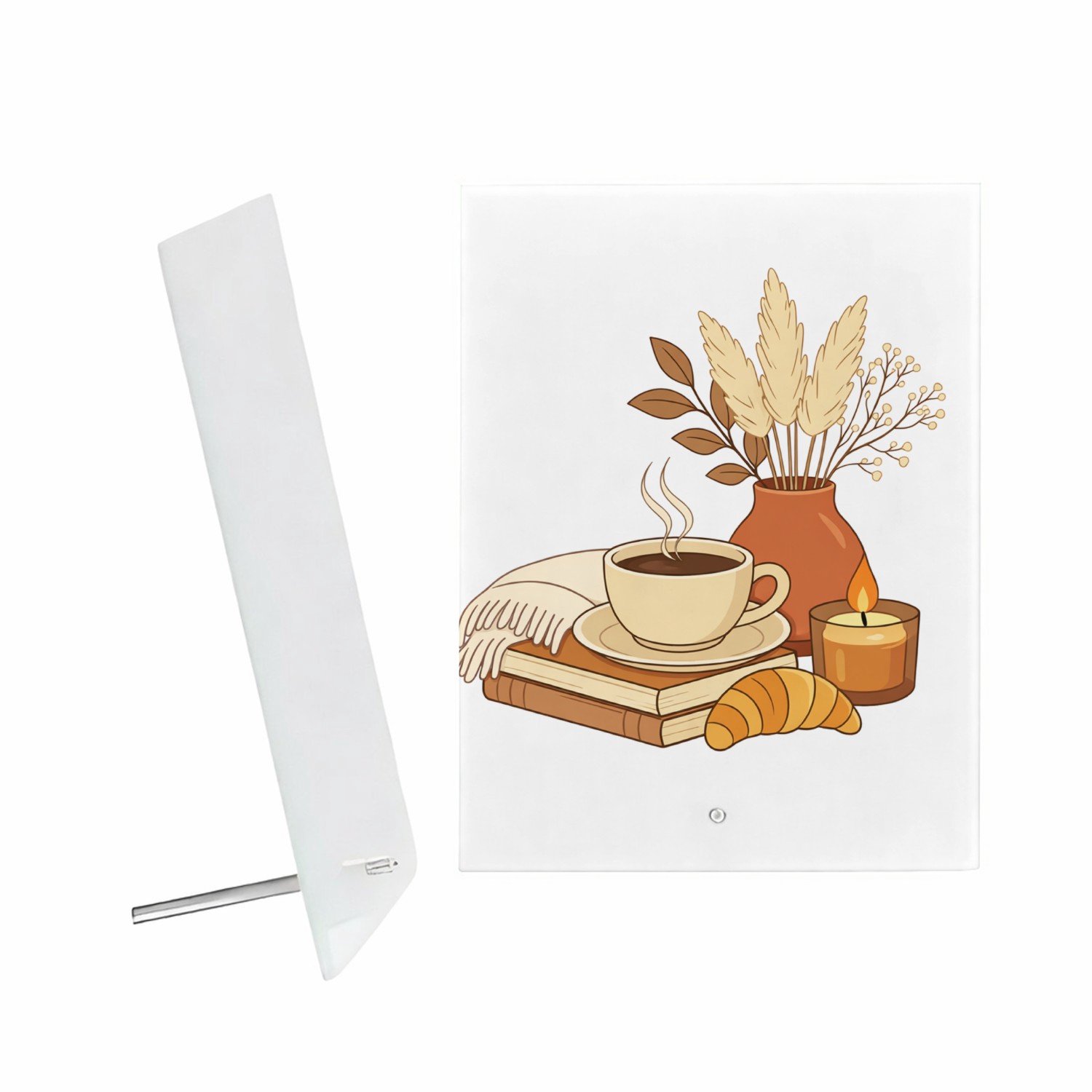 Mr Cadeautjes Glazen fotopaneel Een minimalistische woontekstprint met een zachte, bemoedige - 15 x 20 cm, staand - glas, decoratie, wanddecoratie | cadeau Wit