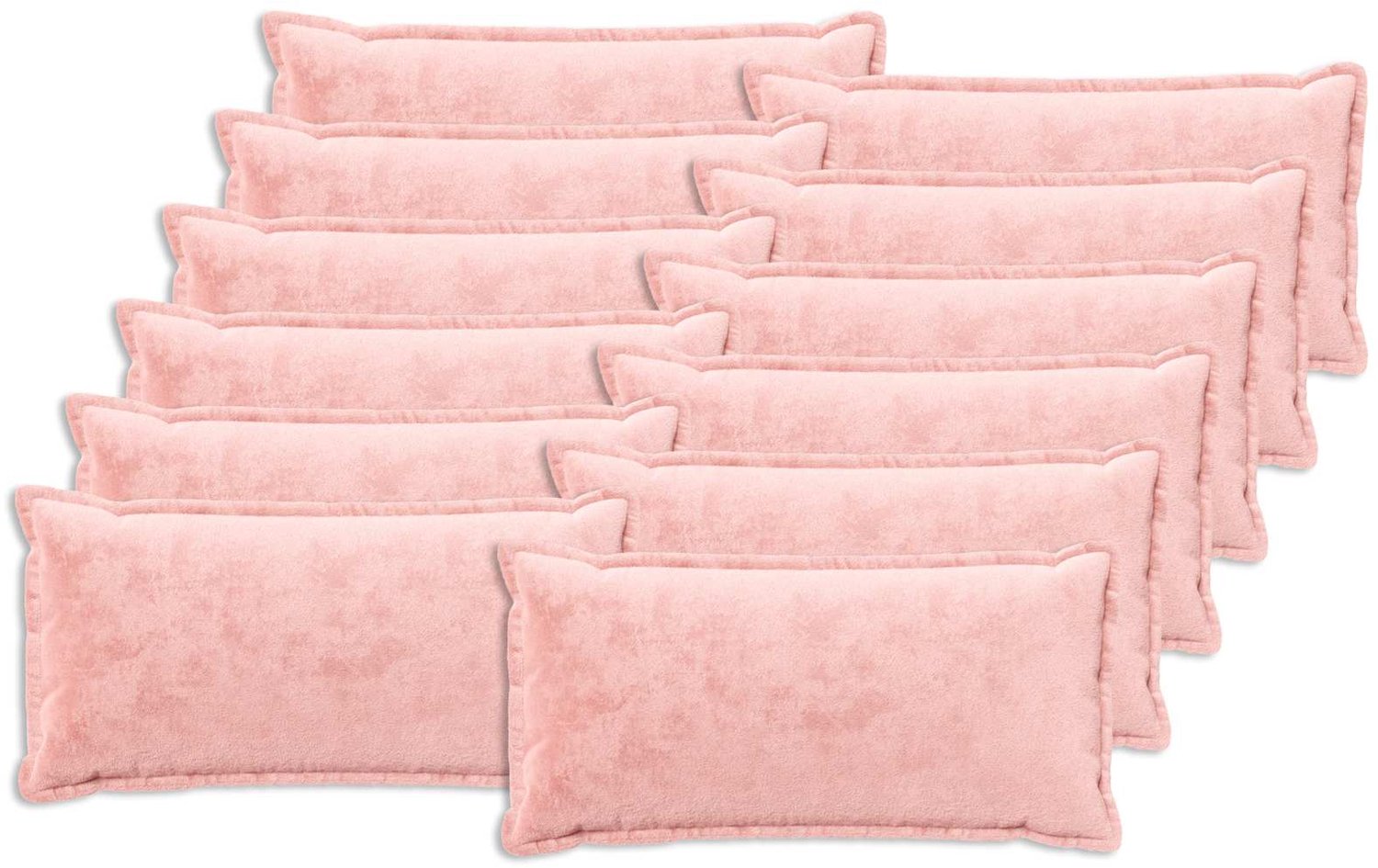vidaXL Dekenkussen - 12 - st - HOUTEN - Roze - 40 - x - 80 - cm - Flanel