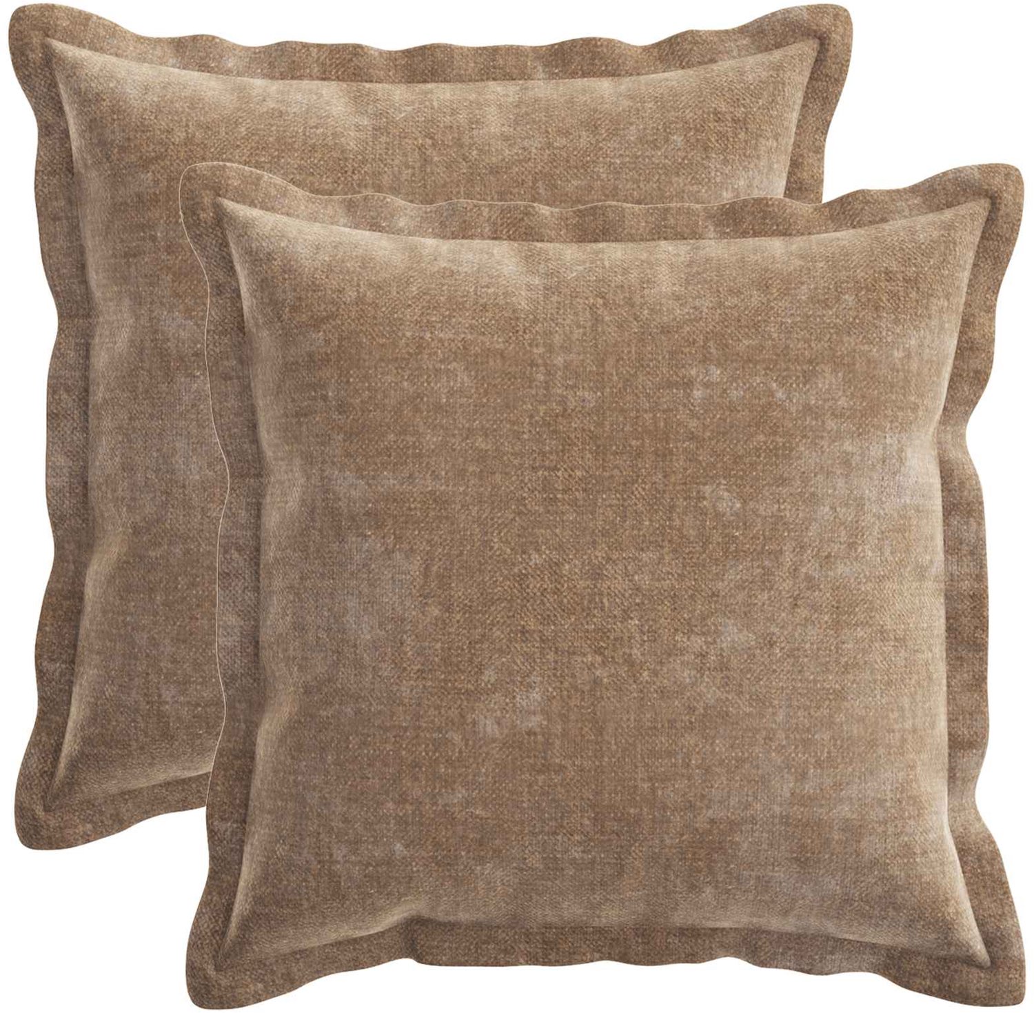 vidaXL Dekenkussen - 2 - st - HOUTEN - Bruin - 45 - x - 45 - cm - Chenille - Stof