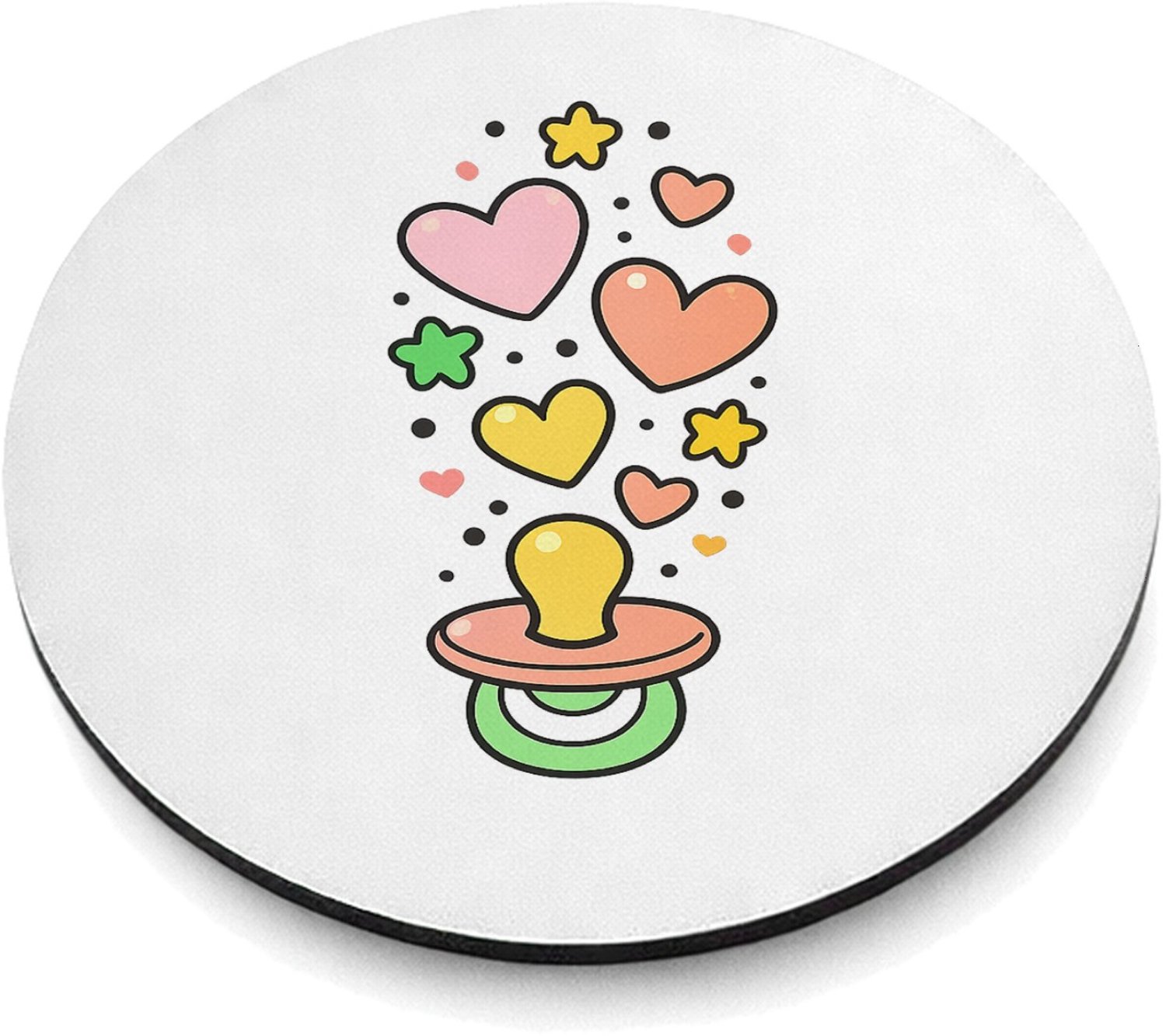 Mr Cadeautjes MDF magnetische fotolijst rond Ø 9,5 - design Een speelse onthulling rond een nieuwe rol in de familie, me | cadeau Wit