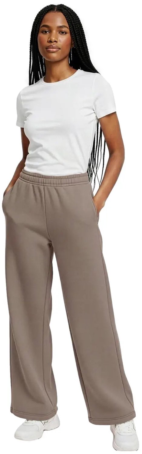 Dames joggingsbroek Urban Classics Fluffy Deep Taupe