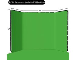 MC Select Green Screen - met Statief en Vloer - Opvouwbaar – 400 x 240 cm – Groen