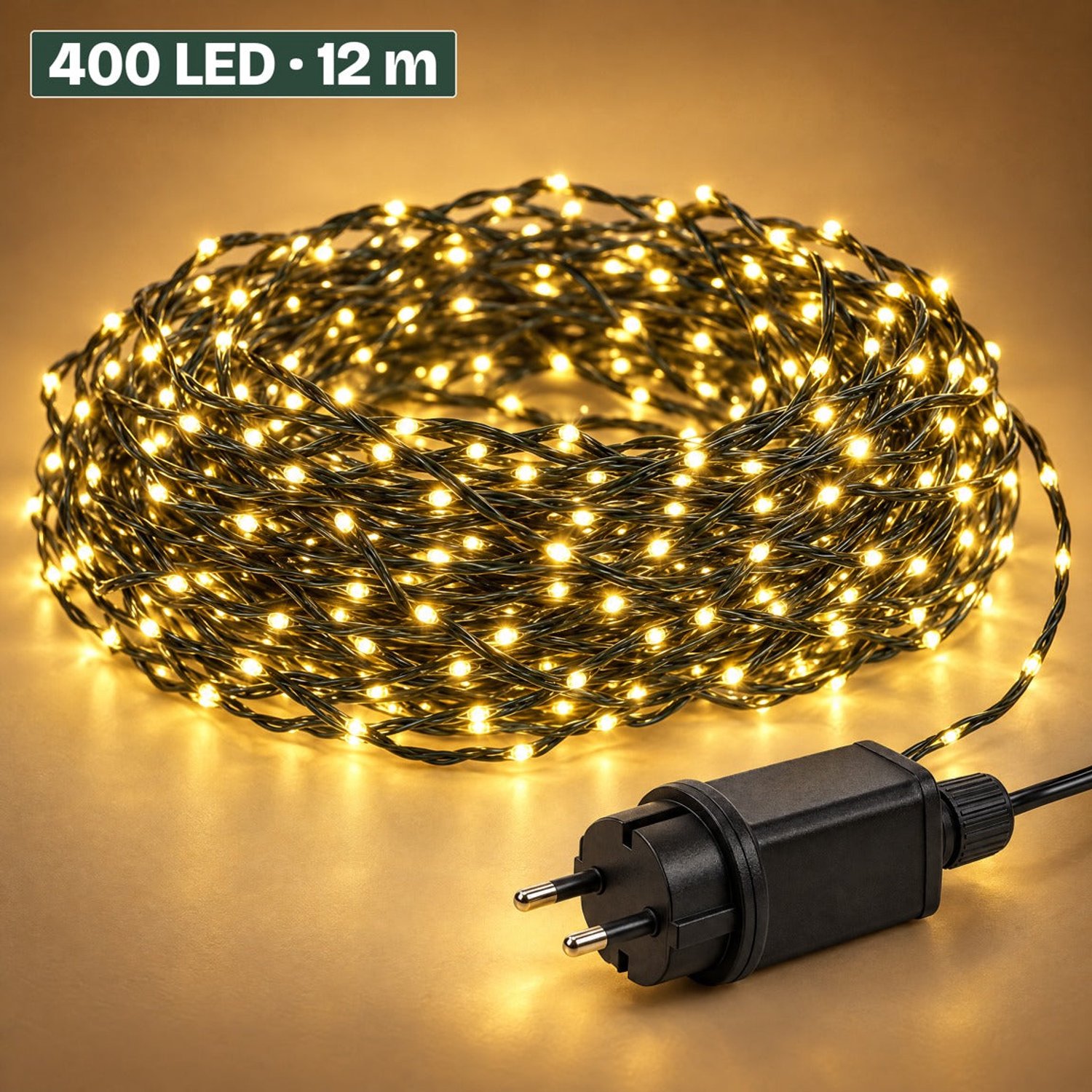 Levano Kerstverlichting Buiten - 400 LED 12 m - Warm Wit - Kerstlampjes - Tuinverlichting - Lichtsnoer voor Binnen en Buiten - Buitenverlichting - LED Verlichting - Kerstboomverlichting - Lichtslinger - Sfeerverlichting - Snoerverlichting - IP44