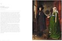 Pagina 76-77 met Jan van Eycks 'Arnolfini-portret', een echtpaar in een rijk interieur met een hondje.