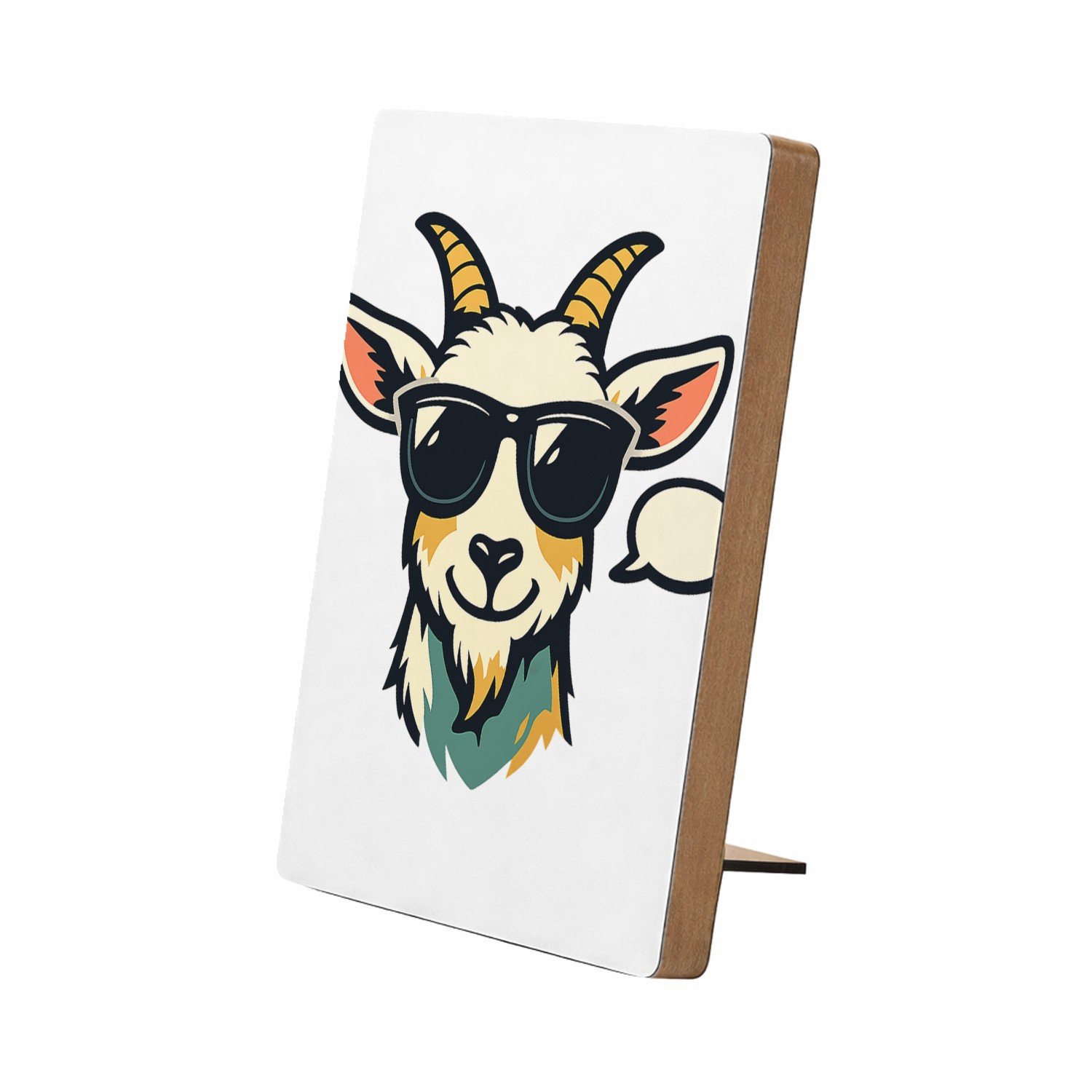 Mr Cadeautjes Glasframe/MDF 12,7 x 17,8 - design Stoer dierenportret met relaxte houding | cadeau Wit