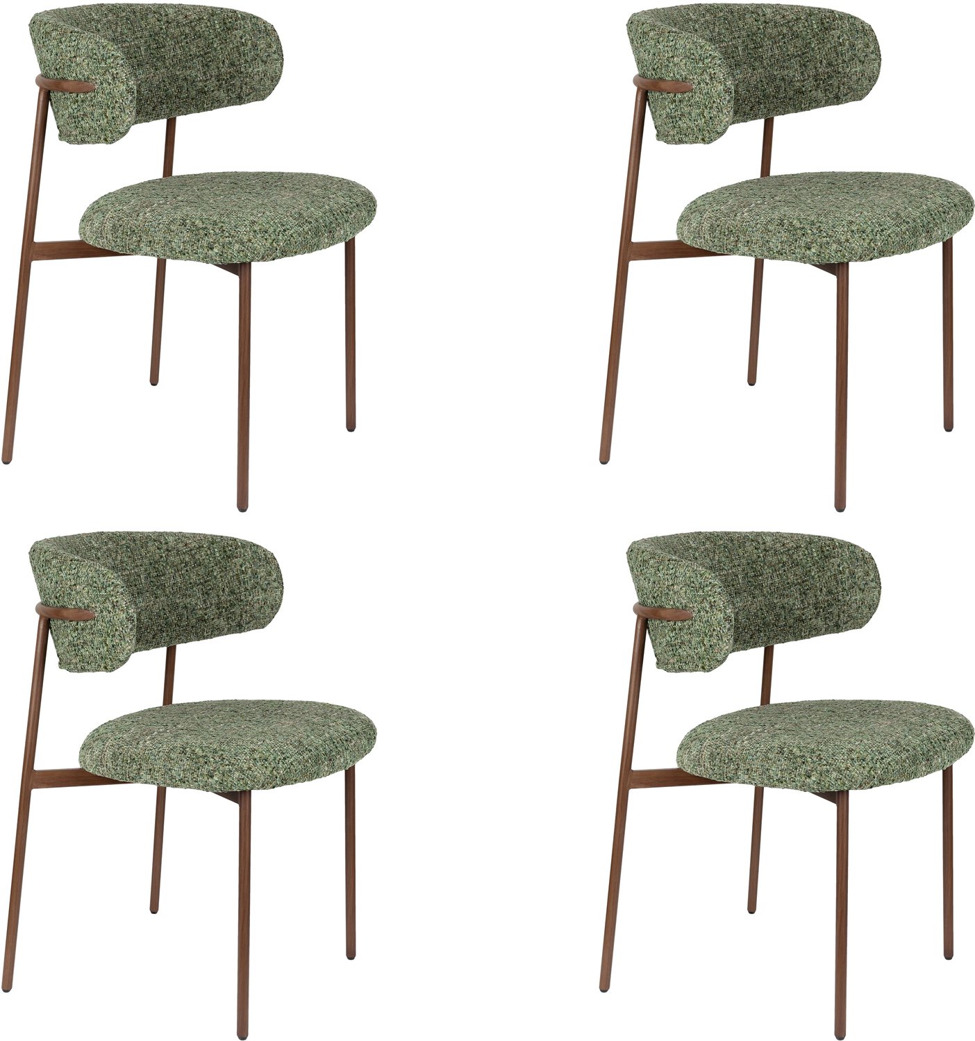 Housecraft Living Claes Eetkamerstoelen Gemêleerd Groen - Set van 4