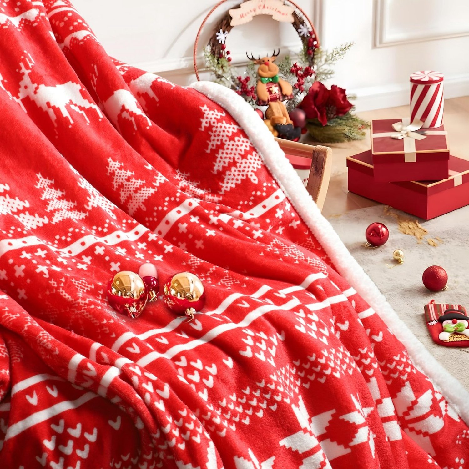 Duraxl Fleece deken - Dubbellaags - Wit - 150 x 200 cm