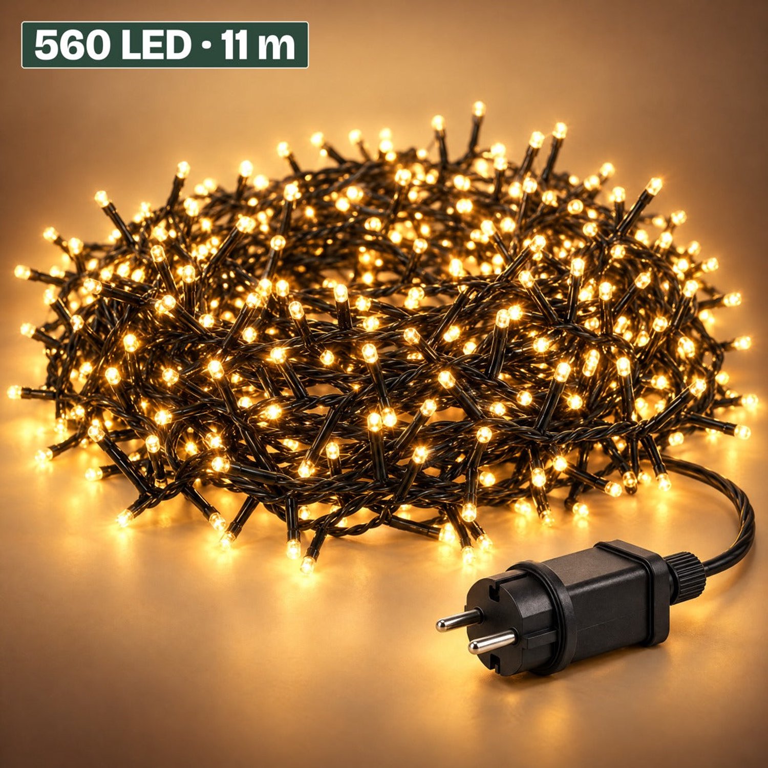 Levano Kerstverlichting Buiten 560 LED 11,2 m Warm Wit - Kerstboomverlichting met Timer en Geheugen - Lichtfuncties - Lichtsnoer voor Binnen en Buiten - Microcluster - Clusterverlichting Kerstboom - Lichtslinger - Kerstlampjes