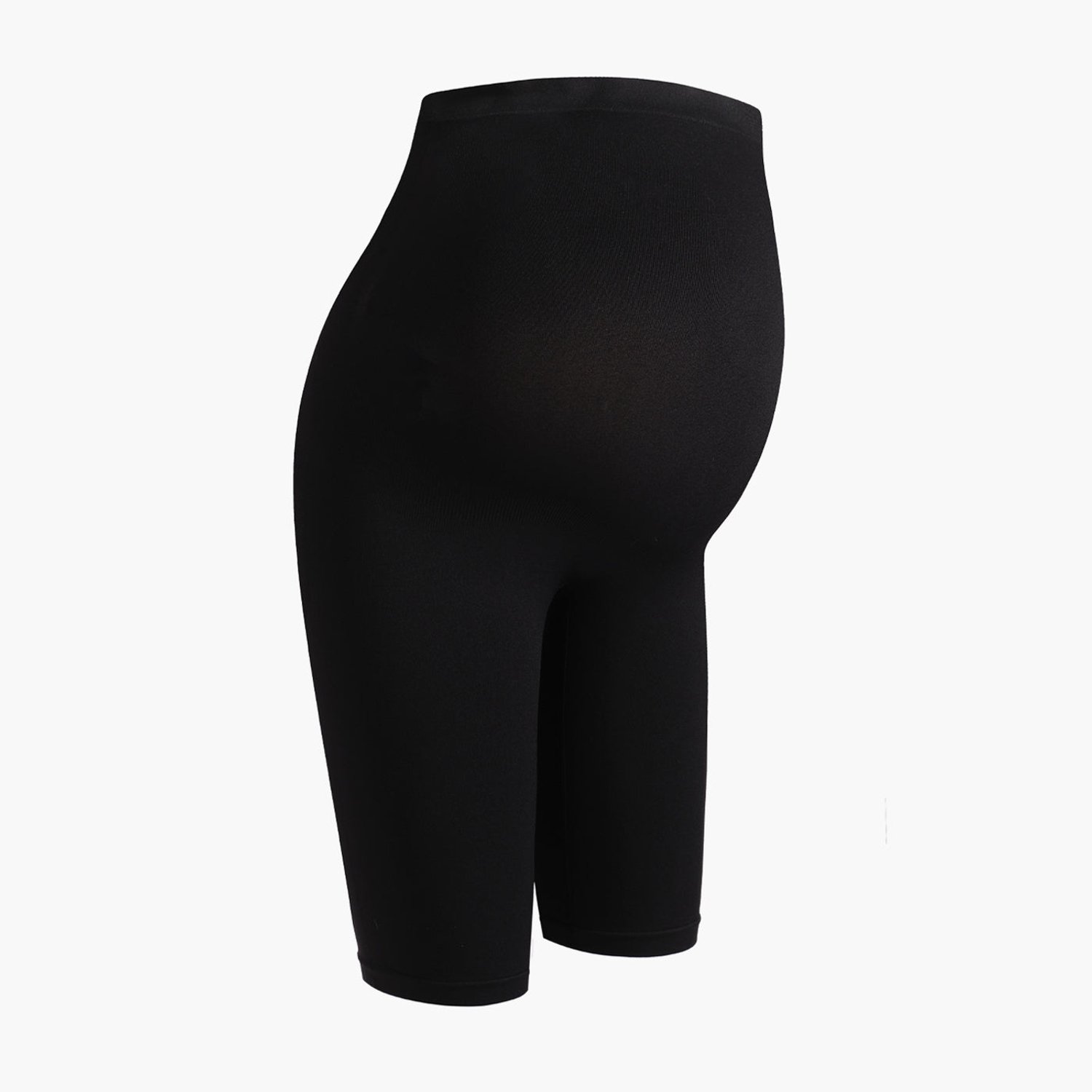 cfab Naadloze zwangerschapsshorts met hoge taille - Zwart