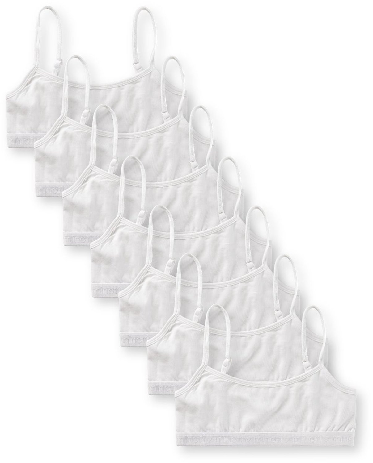 Minoti korte tops meisjes ondergoed verstelbare bandjes - wit - 7-pack
