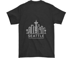 Seattle Shirt – Skyline – Stedelijke Outfit – Unisex T-Shirt voor Dames & Heren – Origineel Cadeau