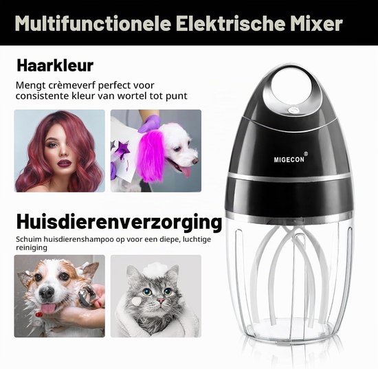 Keukenmixer - Grijs - 900 ml - Draagbare Elektrische Garde voor Eieren en Room - Voor Thuisgebruik — afbeelding 4