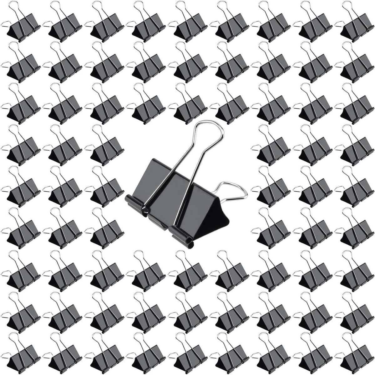72 Stuks 51mm Zwarte Binderclips, Grote Bulldog Clips en Vouwclips voor Thuis en Kantoor