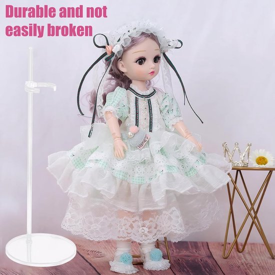 Set van 5 Transparante Poppenstandaards voor 30 cm Poppen - Stevige en Duurzame Ondersteuning — afbeelding 3