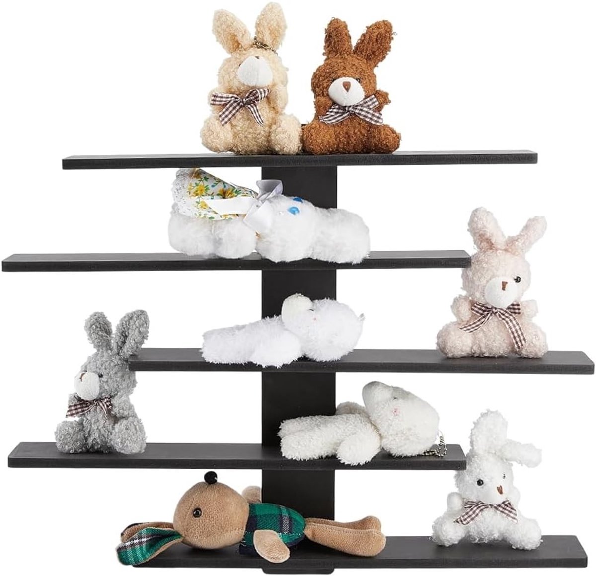 Zwevende wandplanken voor muren - 5-laags planken voor decoratie, opslag en display van beeldjes en planten - 35 x 6 cm