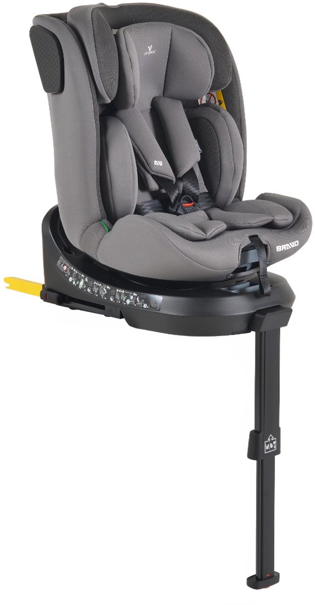 Cangaroo Bravo Grey 40-150 cm 360° i-Size Autostoel – foto 8