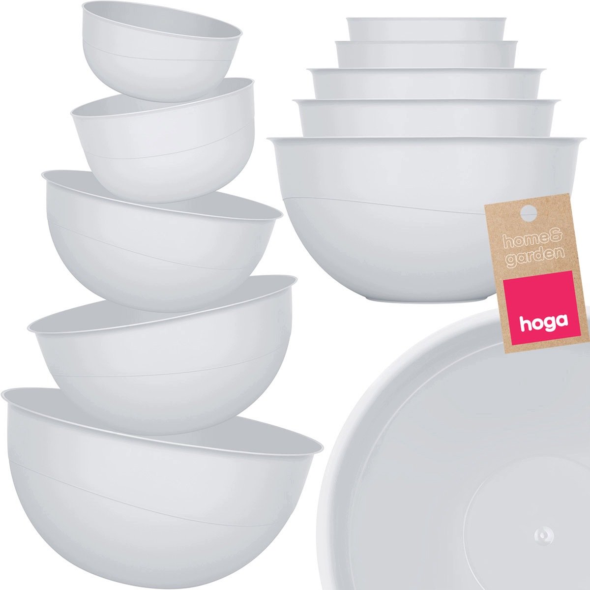 Hoga Keukenmengsels Set 5 Stuks 0.7L-5L - Grijs Plastic