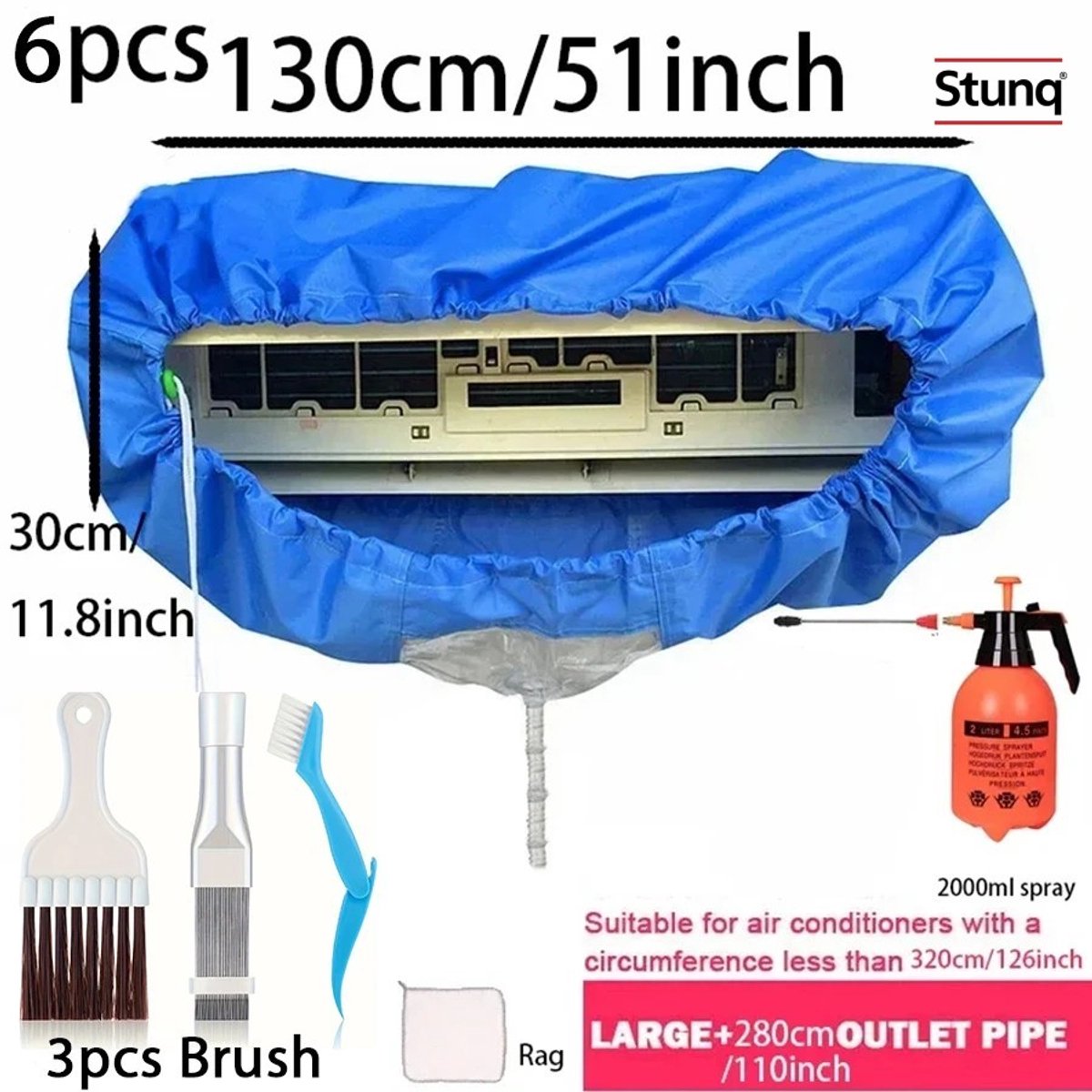 Stunq® Airconditioning Reinigingsset voor Grote Units (24000-36000 BTU)