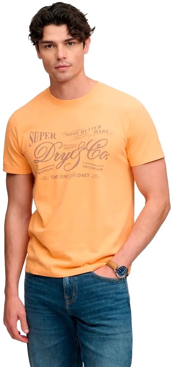Superdry Vintage Workwear Print T-shirt Heren T-shirts Oranje