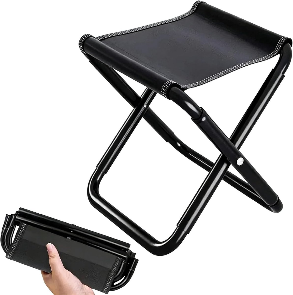Opvouwbare Mini Campingkruk met Opbergzak - Praktische Stoel voor Kamperen, Hiking en Vissen, Compact en Lichtgewicht