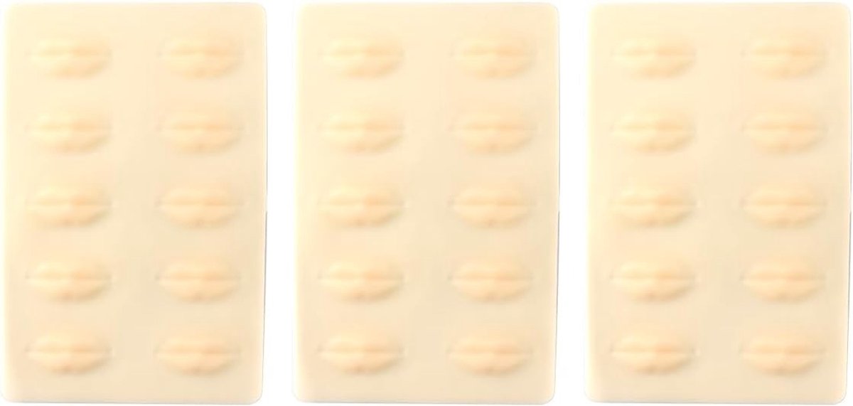 3D Oefenhuid voor Lippen - Zachte Siliconen Lip Blush Oefenpad met Realistische Textuur, 10 Verschillende Vormen en Ideaal voor Make-up Artists