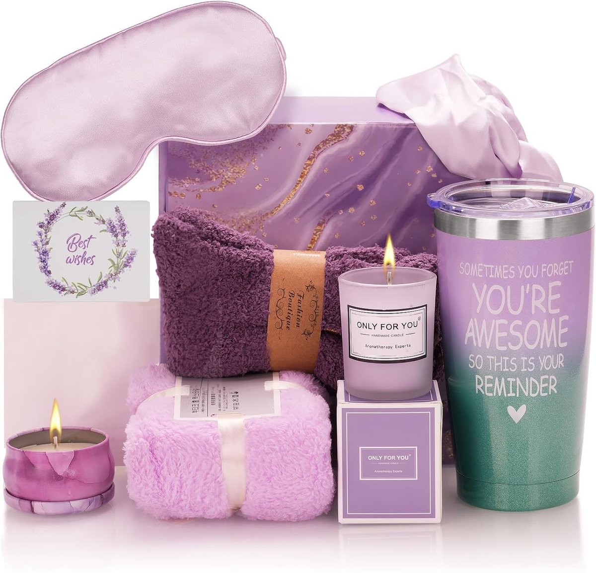 Wellness Cadeauset voor Vrouwen - Perfecte Cadeau-ideeën voor Moeder, Zus of Vriendin in Paars