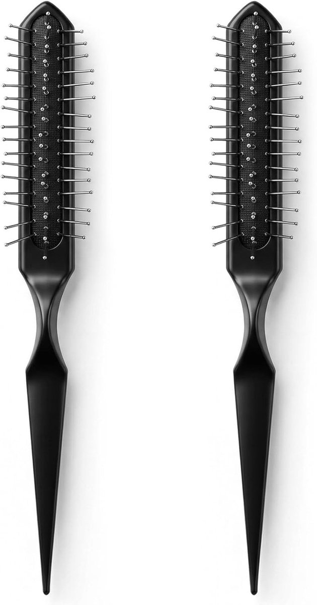 2 Stuks Synthetische Perukkwasten - 3 Rijen Draadborstels met Bolle Tips, Reisformaat Kam voor Zacht Ontwarren en Stylen van Peruken en Haaraccessoires