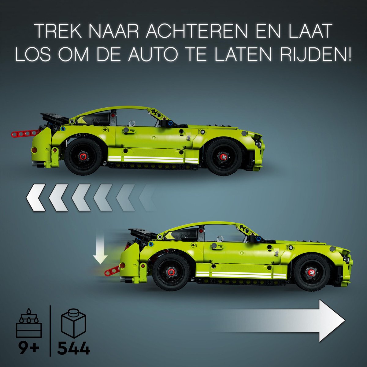 LEGO® Technic Ford Mustang Shelby® GT500® 42138 modelbouwset; dragracespeelgoed met pull-backfunctie; download de AR app voor een coole dragrace AR-ervaring (augmented reality); voor kinderen vanaf 9 jaar (544 onderdelen) — afbeelding 19