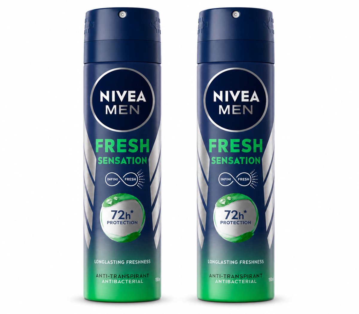 2 x NIVEA MEN - Deodorant Spray - Fresh Sensation - 150 ml - Bulkverpakking - 2 stuks