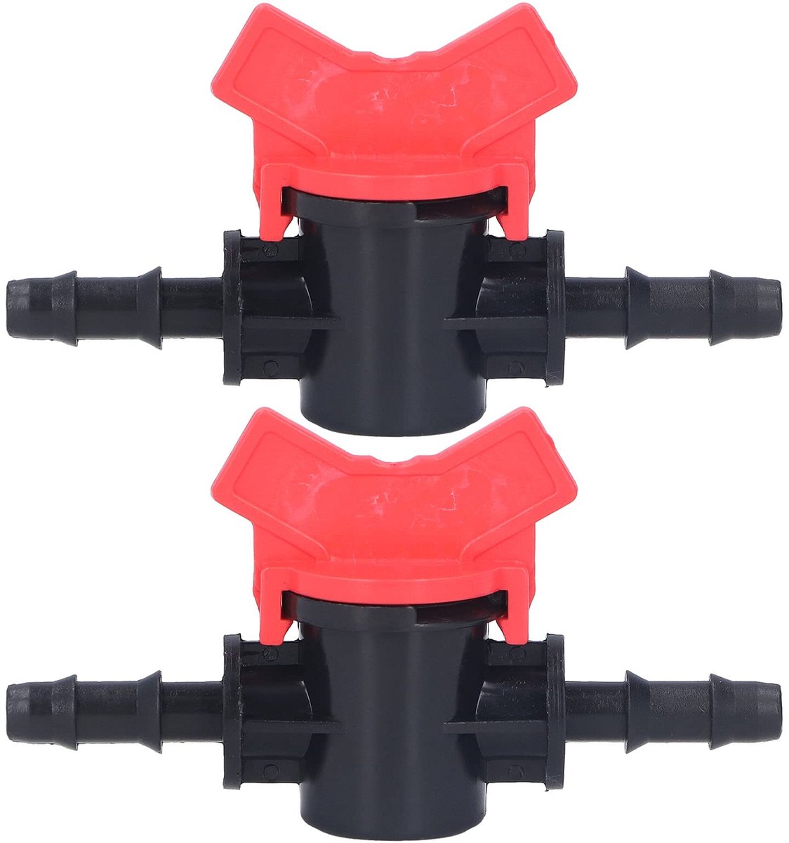 2 Stuks Handmatige Doorstroomregelaar - Met Slang Aansluiting 8 mm, 4 mm, 3,5 mm - Voor Tuinirrigatie en Gazonbewatering