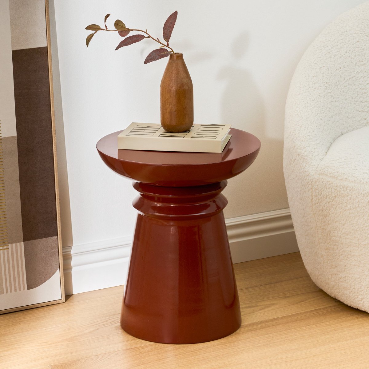 Atmosphera Jaya IJzeren bijzettafel Ø38xH43cm - Roest