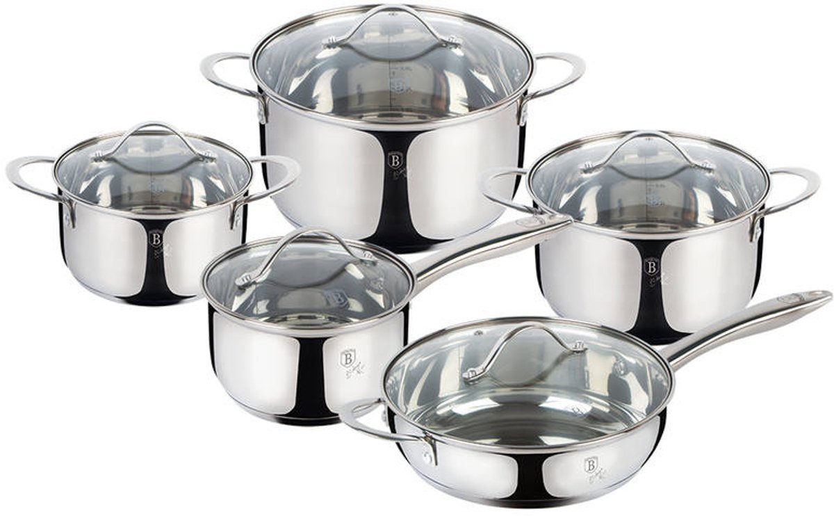 10-delige roestvrijstalen servieset uit de Silver Jewellery Collection