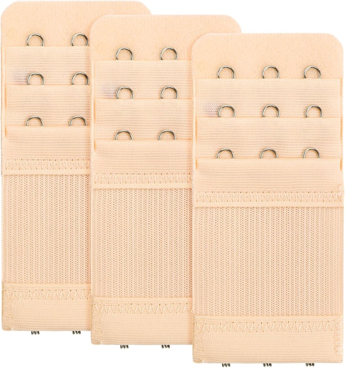 Comfortabele Bh Verlengstukken met 3 Haakjes en 3 Rijen - Set van 3 Rekbare Bh Extenders voor Dames, Ideaal voor Extra Comfort en Pasvorm