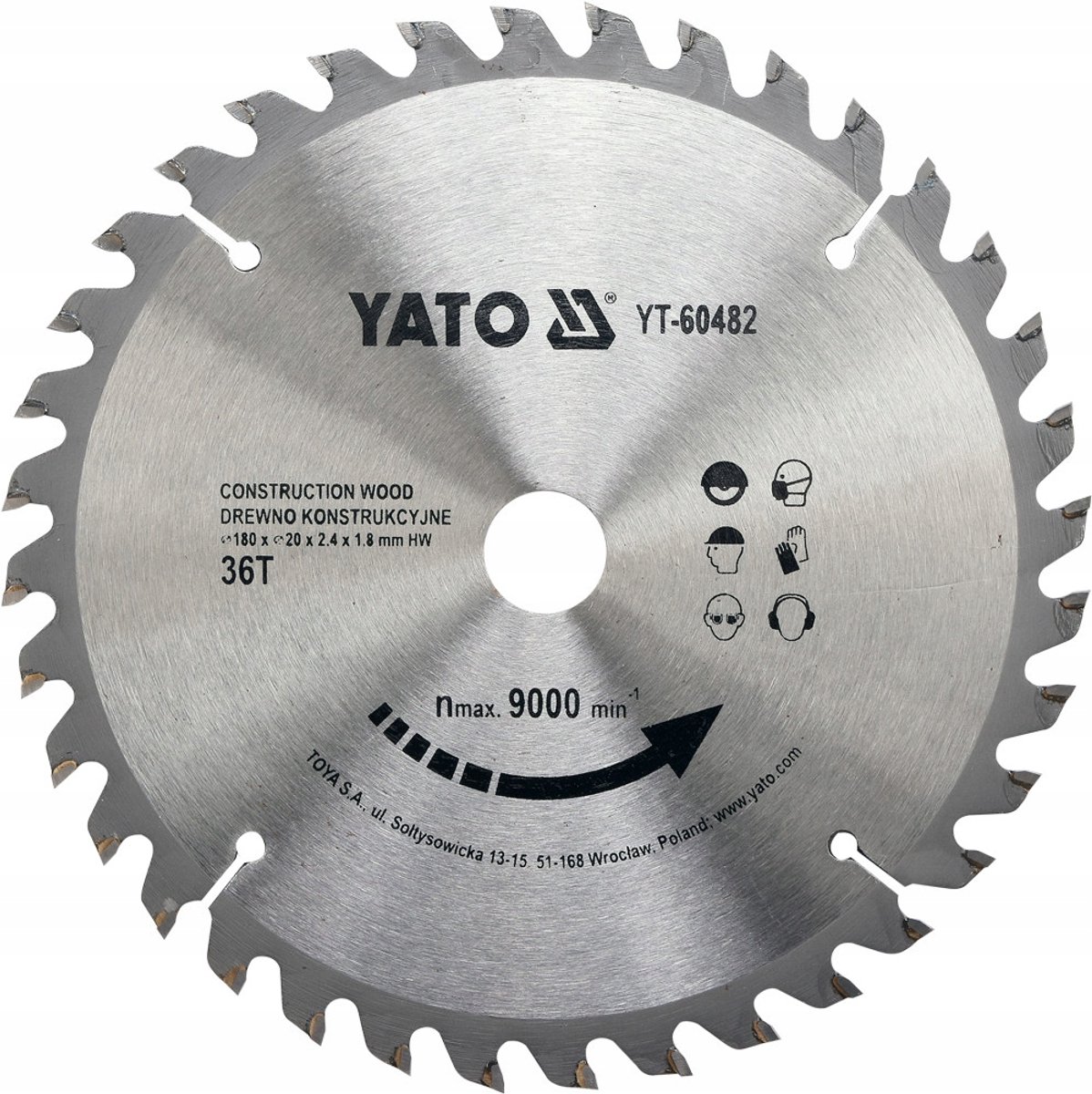 Yato Zaagblad Metaal 180x20mm - Hardmetalen Snijblad voor Hout