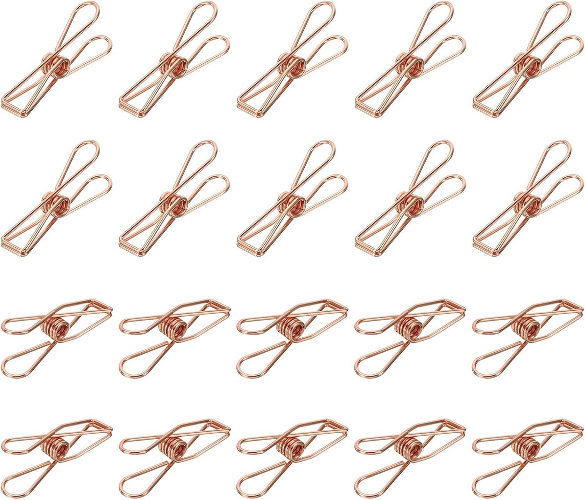 100 Stuks Paper Clips - Metalen Holle Clips, Mini Binder Clips voor Kantoor, Creatief Werk en Thuisgebruik (Roze Goud, 3.2cm)