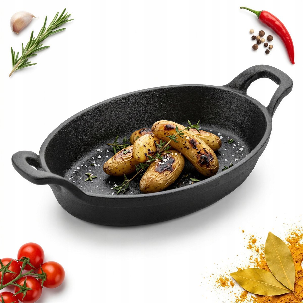 Gietijzeren Braadslede 27,8 cm - Voor Oven & Kookplaat