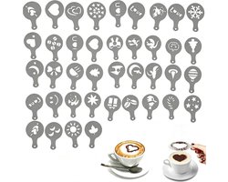 40 Stuks Koffiestencils voor het Maken van Mooiere Koffiepatronen, Perfect voor Feestdagen en Speciale Gelegenheden