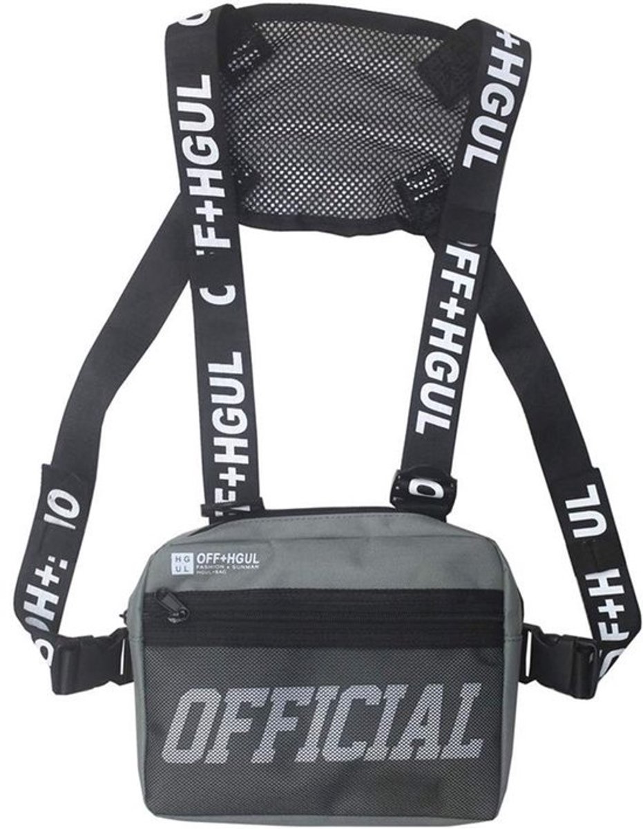 Allecto - Hiphop-borsttas - Crossbodytas - Modieuze heuptas - Lichtgrijs