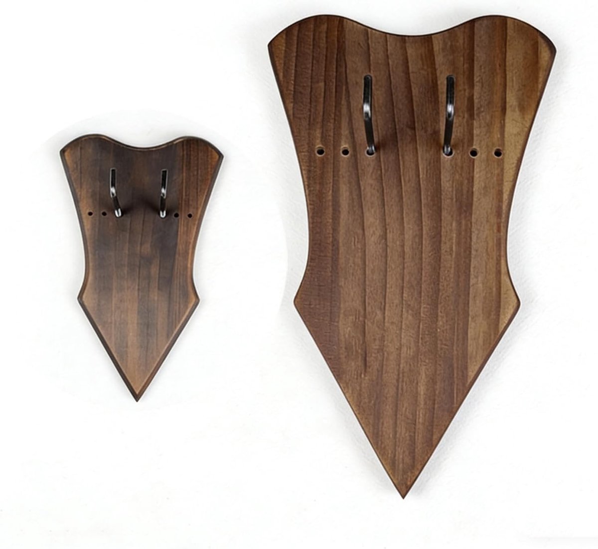 Zwaardhouder - Bruin - 26,8 x 16 x 1,5 cm - Massief Hout en IJzer - Voor Wandmontage en Decoratie