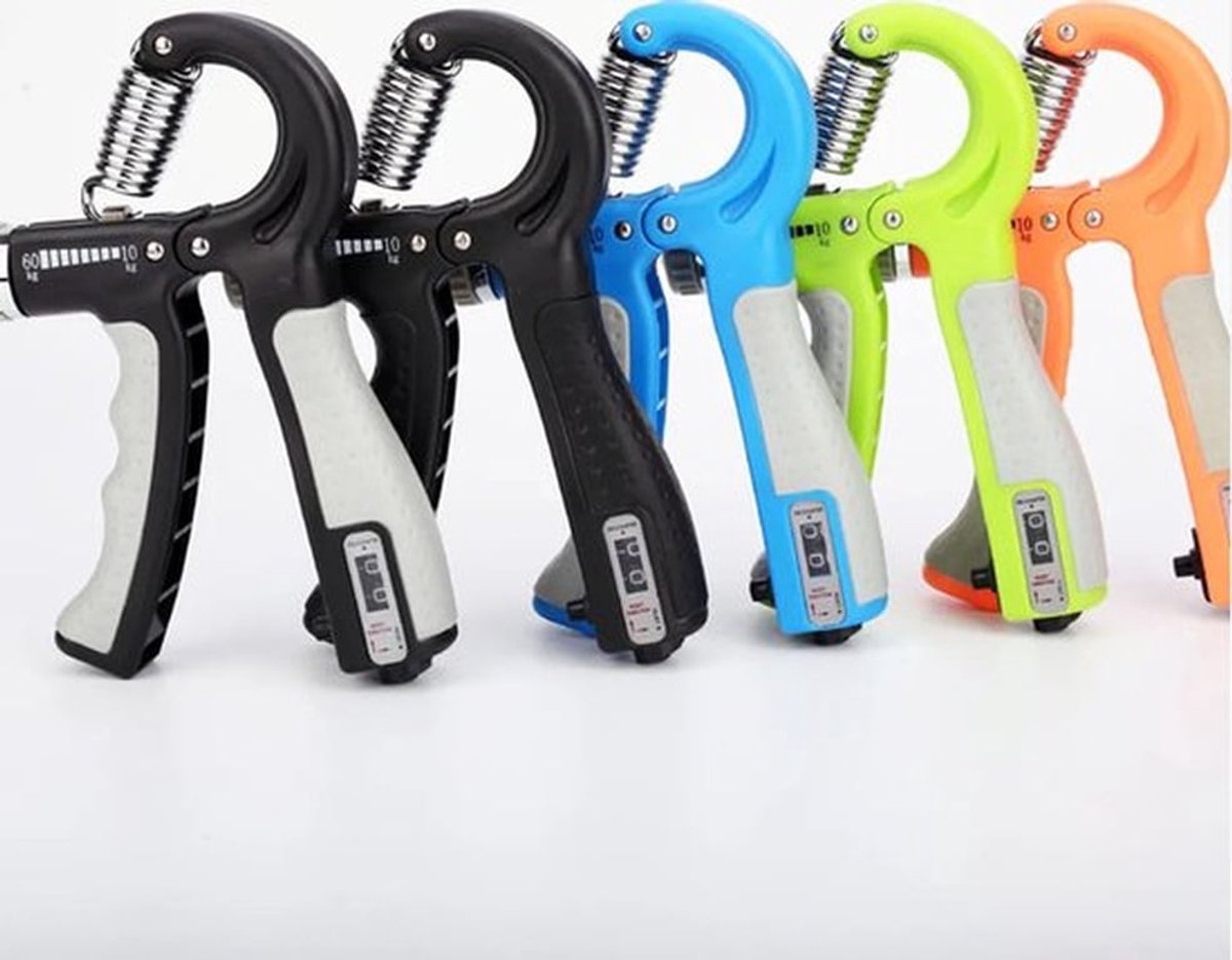 Handtrainer, onderarmtrainer, gripkrachttrainer, vingertrainer 5-60 kg, zwart.