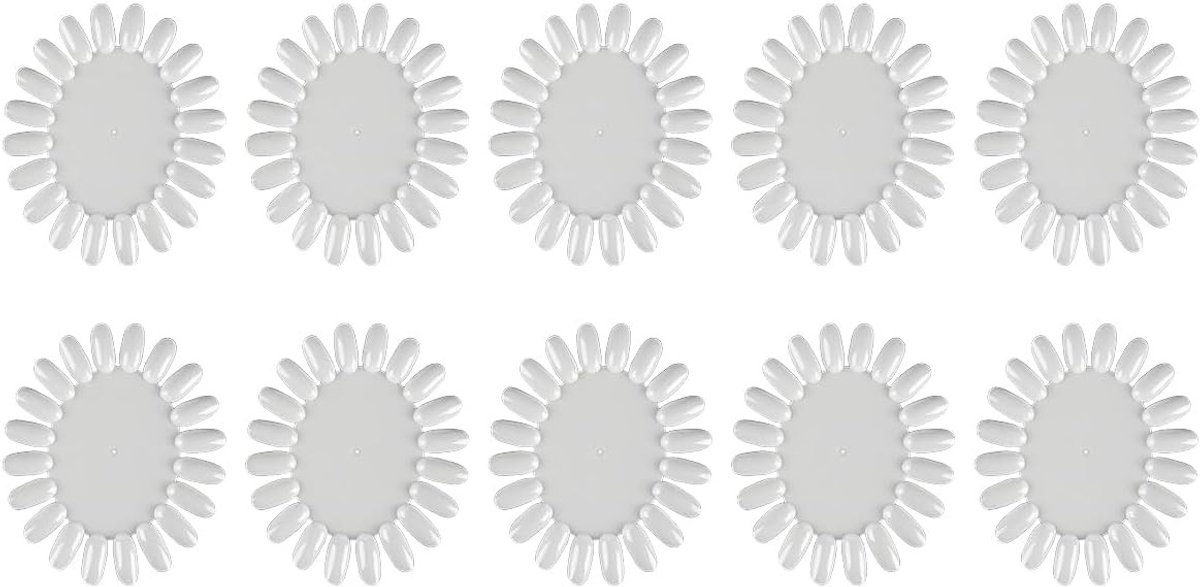 10 Stuks Oefen Nageltips voor Manicure - Nagelwiel, Display Tray en Monster Ring voor Professionele Nagelstyling