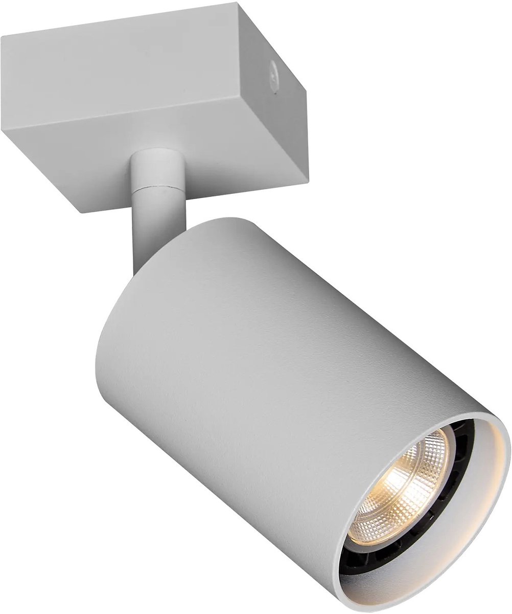 Taboo GU10-spot wit, aluminium, kantelbaar, dimbaar, IP20, 1 lichtpunt, lamp niet inbegrepen